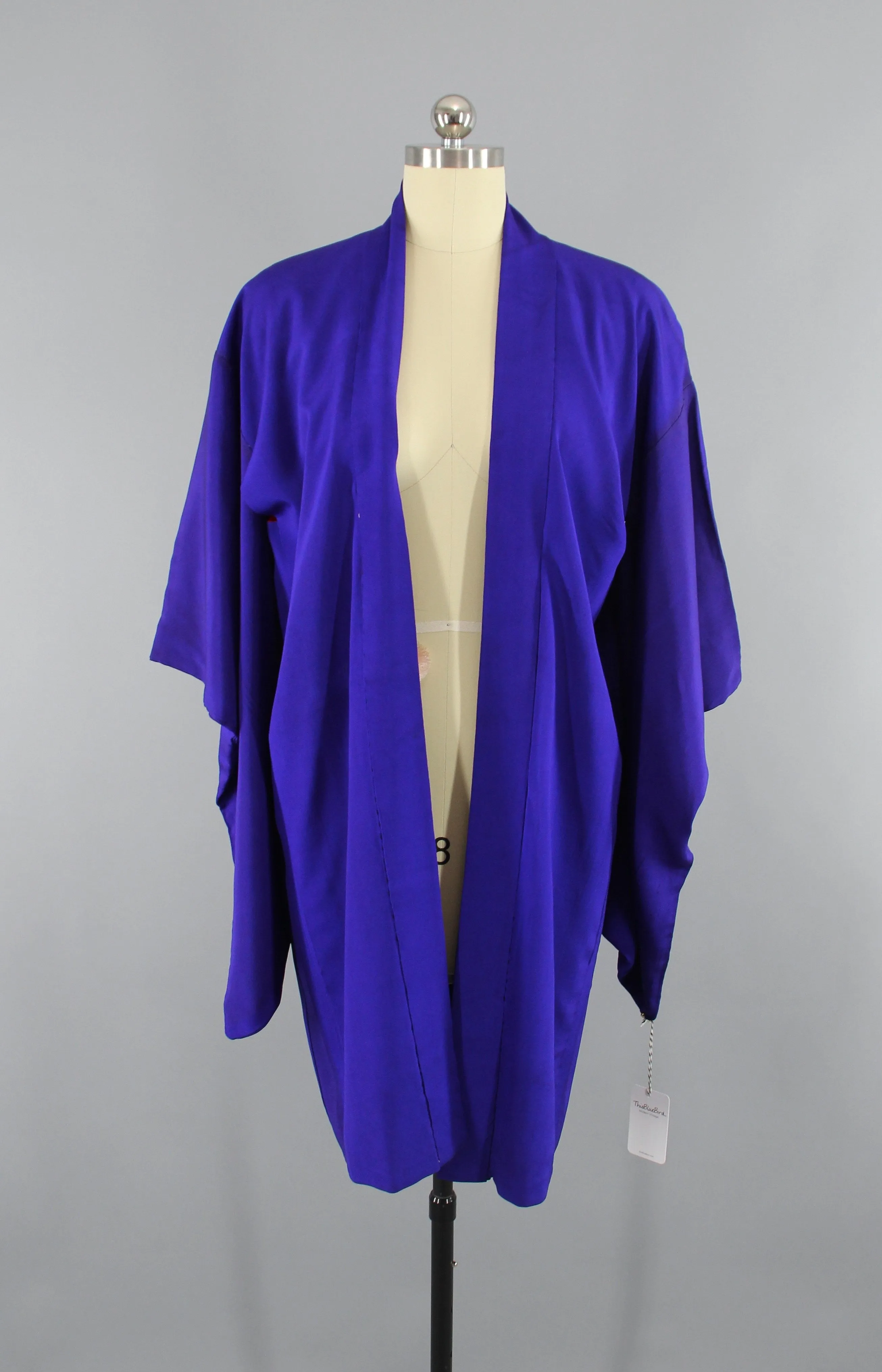 1920s Vintage Silk Haori Kimono Jacket Cardigan / Royal Blue