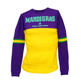 Adult Mardi Gras Unisex Long Sleeve Raglan Tee