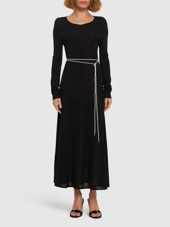 Alexandre Vauthier   Viscose knit dress w/ embellished belt 