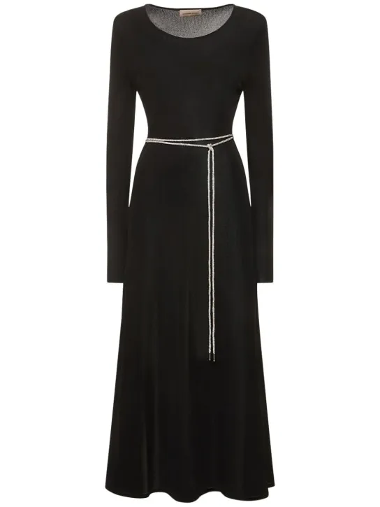 Alexandre Vauthier   Viscose knit dress w/ embellished belt 