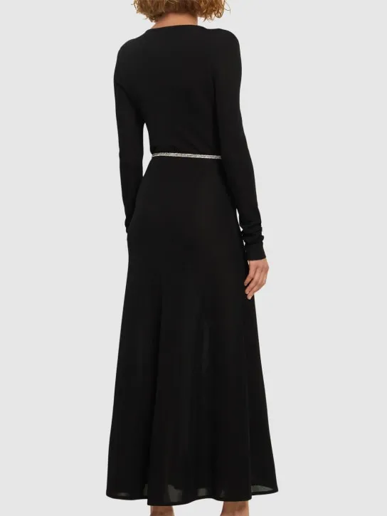 Alexandre Vauthier   Viscose knit dress w/ embellished belt 