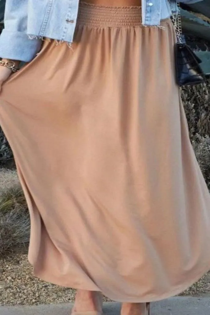 Allegra Maxi Camel Skirt