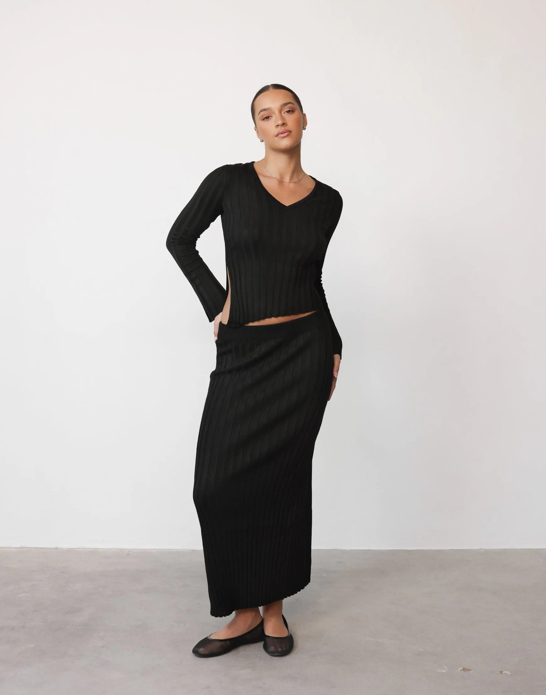 Andrea Maxi Skirt (Black)