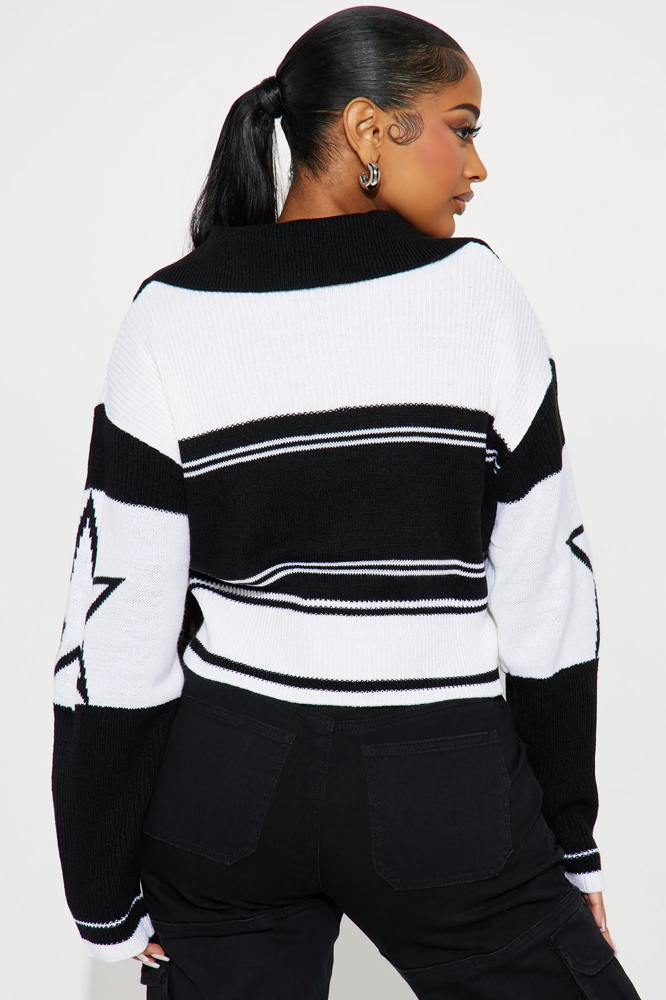 Apres Winter Polo Sweater - Black/White