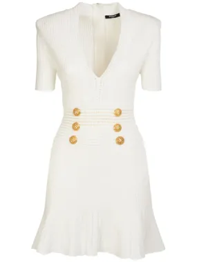 Balmain   Knit viscose mini dress 