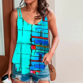 BerryBetty - Abstract Print Casual Tank Top