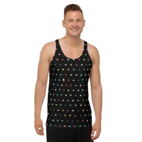 Black Triangles Unisex Tank Top, Men's Modern Fashion Abstract Tank Top-Made in USA/EU