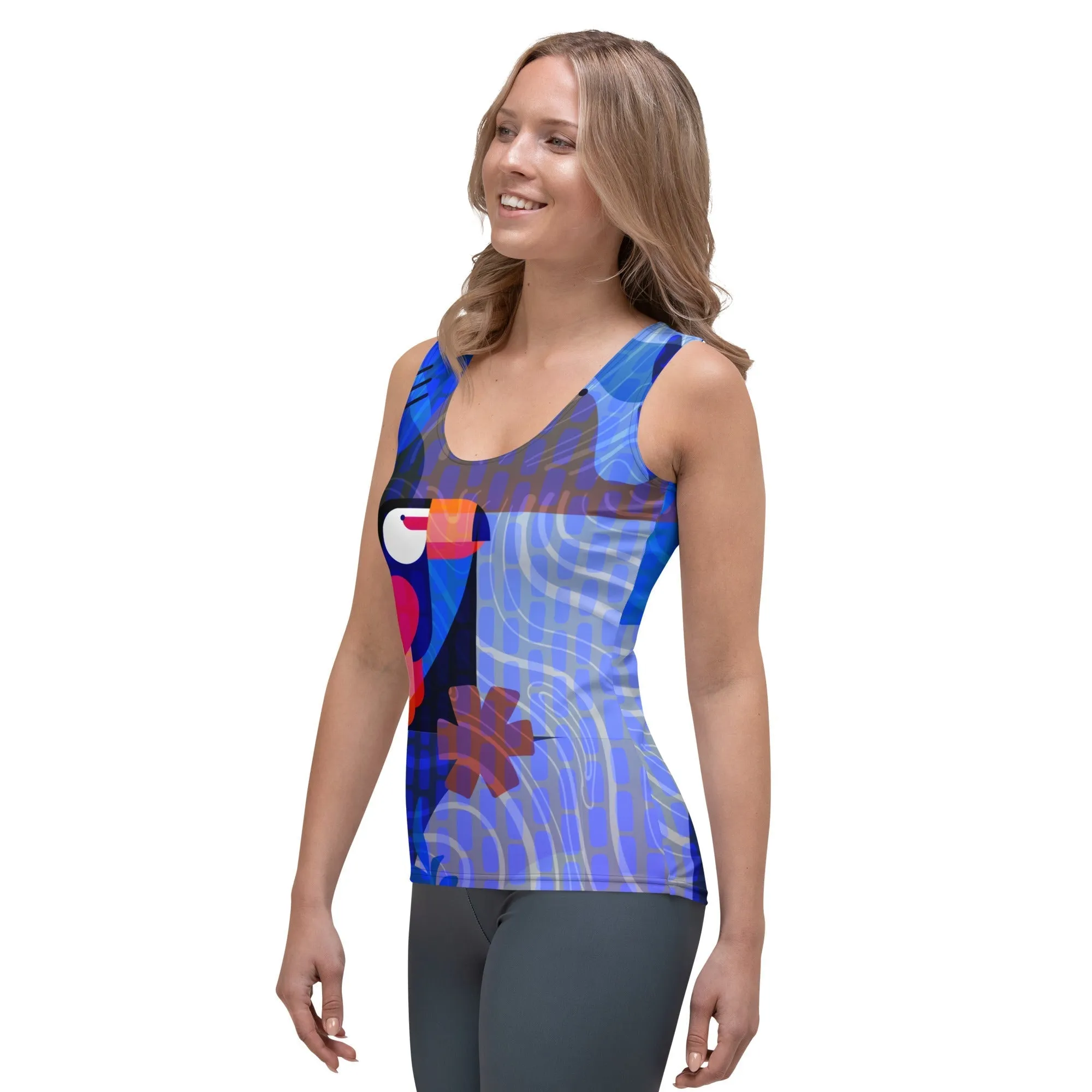 Blue Abstract Tank Top