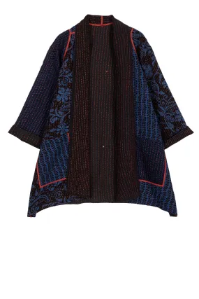 BLUE PRAIRIE BBK KANTHA A-LINE JACKET - bk2003-blu -