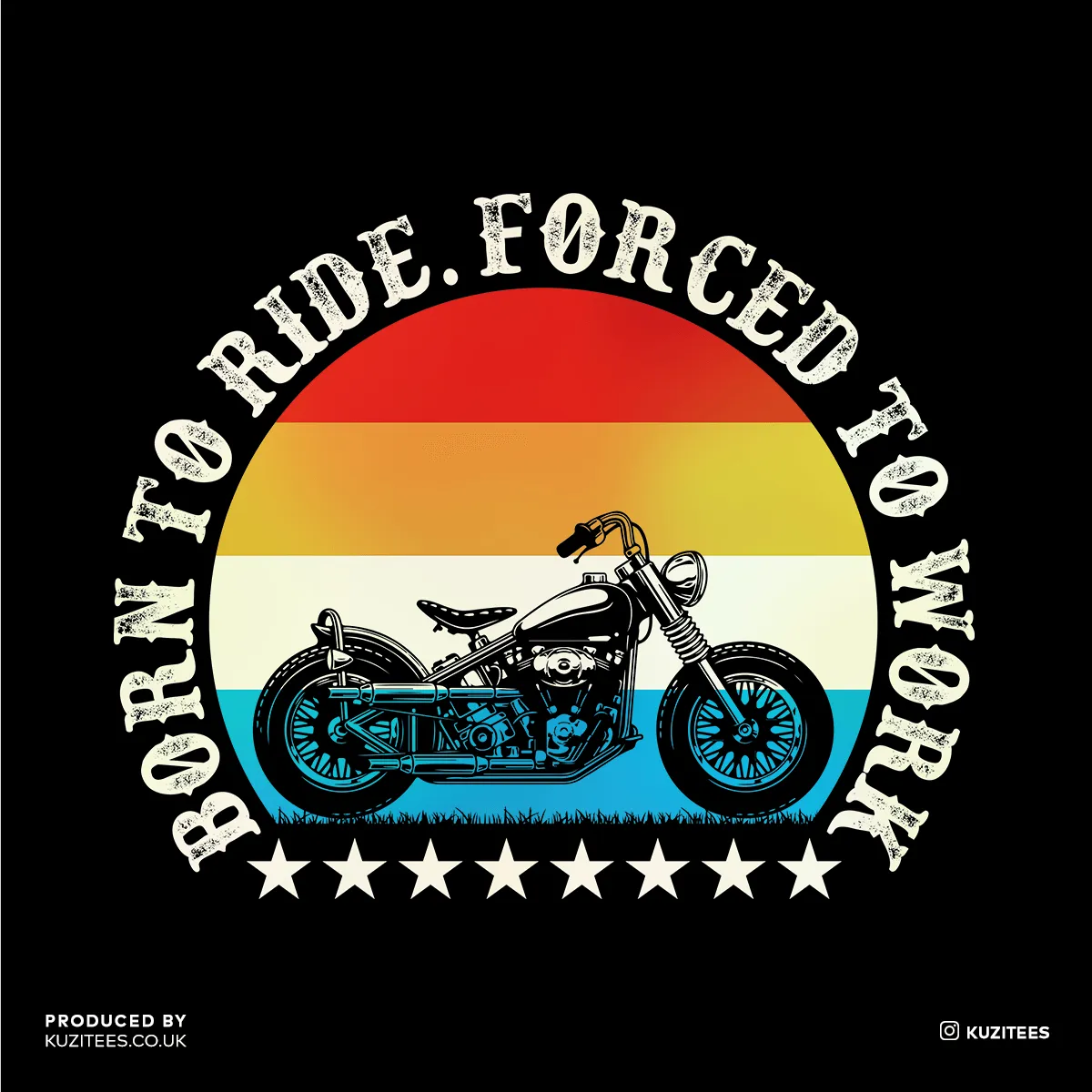 Born to Ride - Forced To Work Crew Neck T-shirt & Tank Top