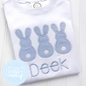 Boy Shirt - Bunny Trio Applique Shirt