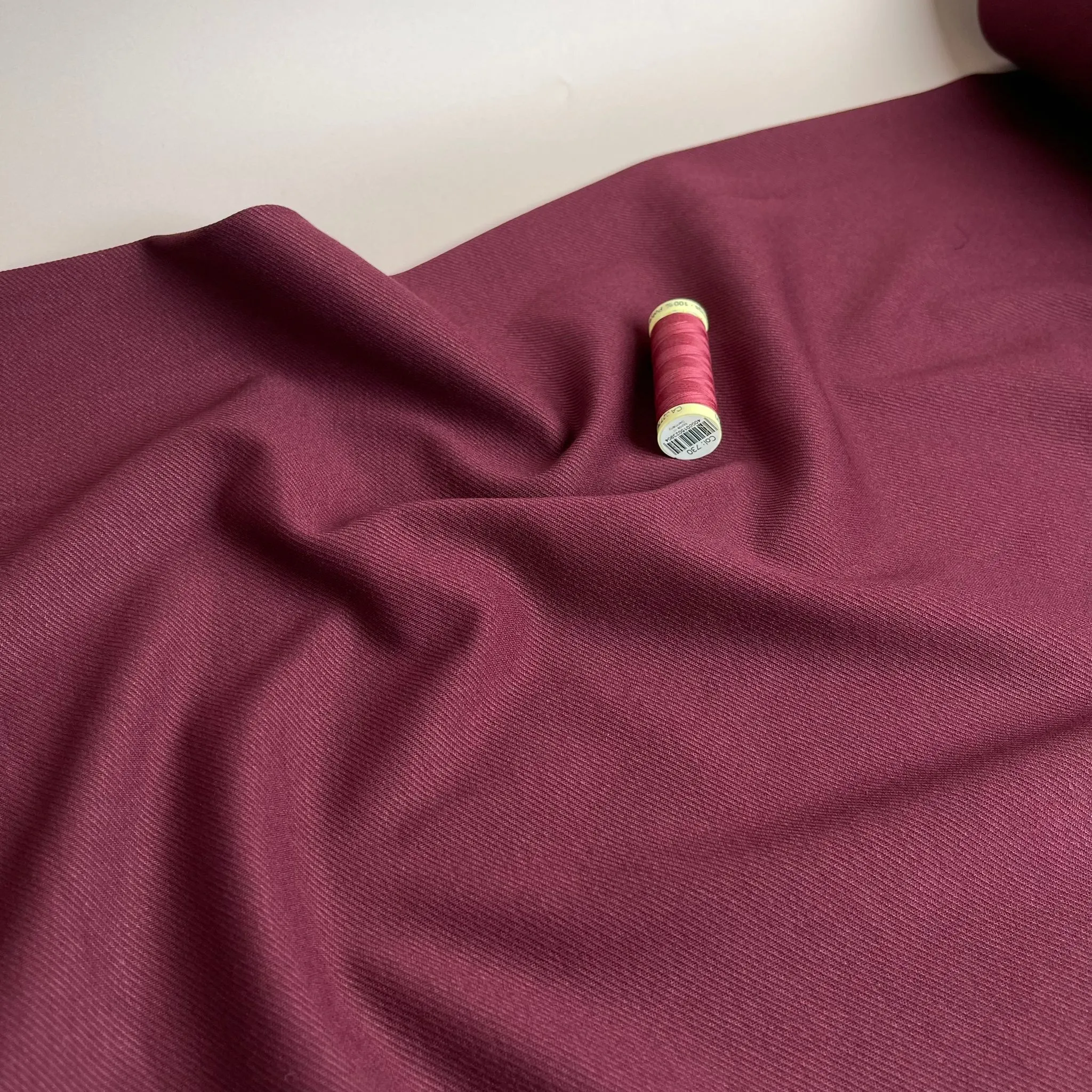 Burgundy Viscose Ponte Roma Twill Double Knit Fabric