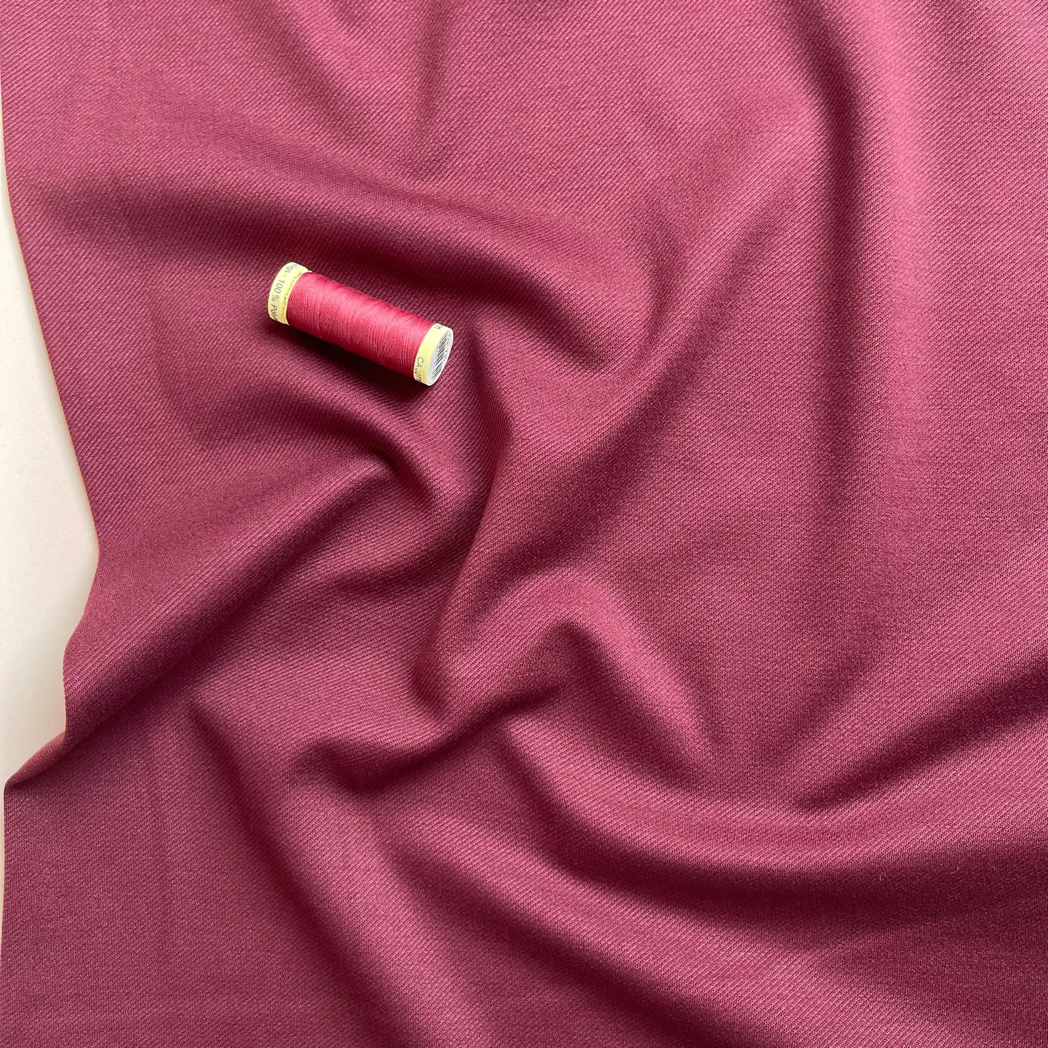 Burgundy Viscose Ponte Roma Twill Double Knit Fabric