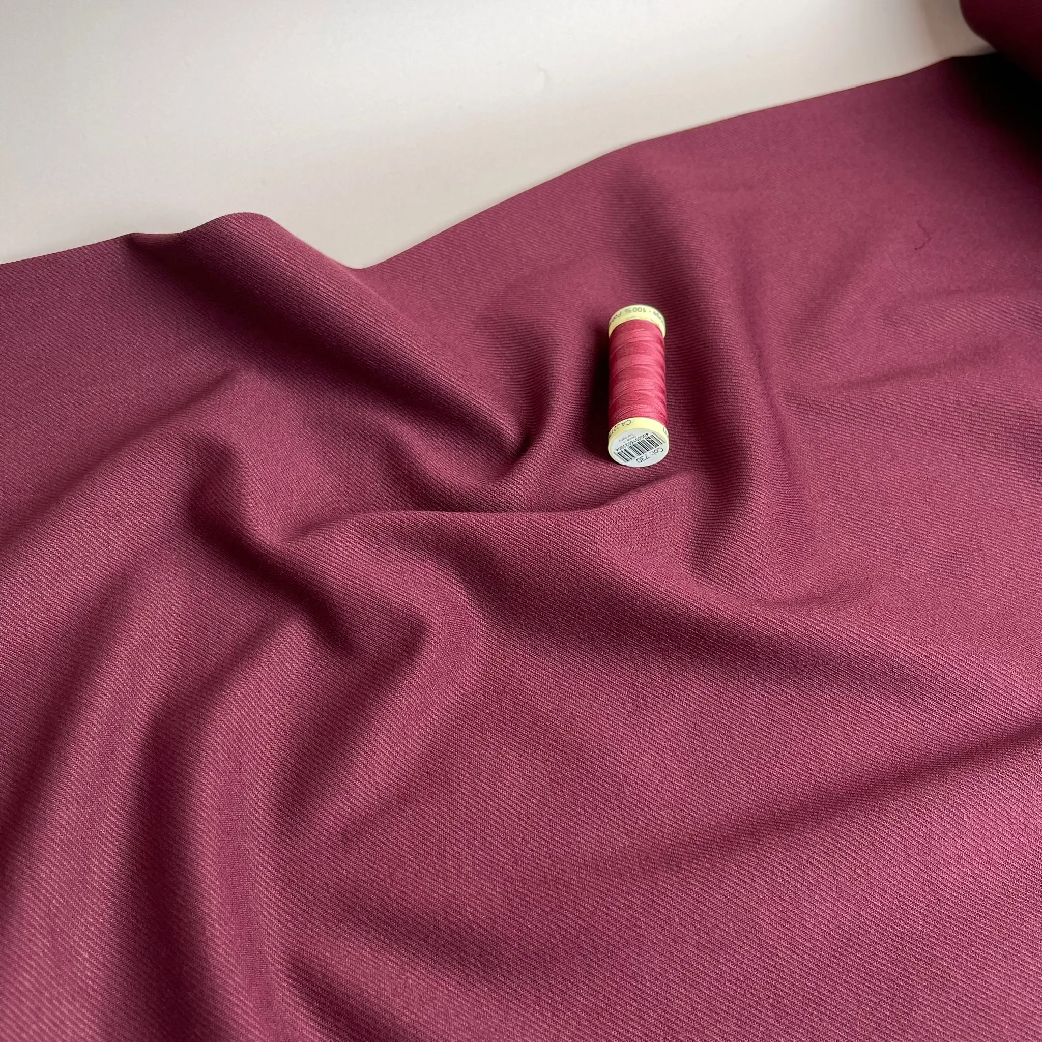 Burgundy Viscose Ponte Roma Twill Double Knit Fabric