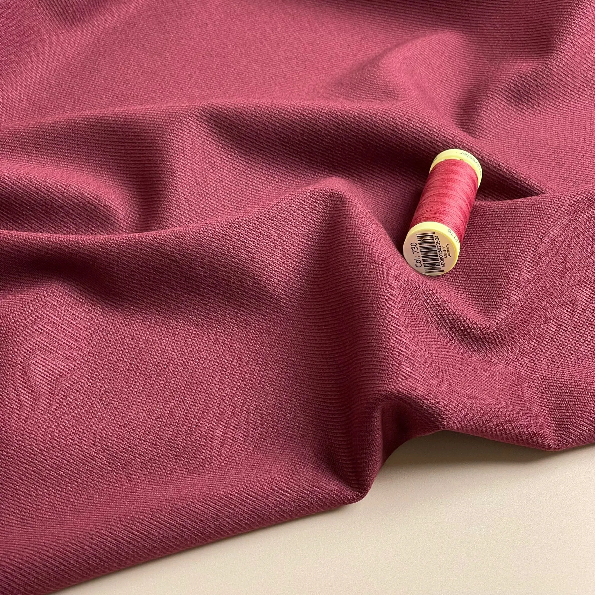 Burgundy Viscose Ponte Roma Twill Double Knit Fabric