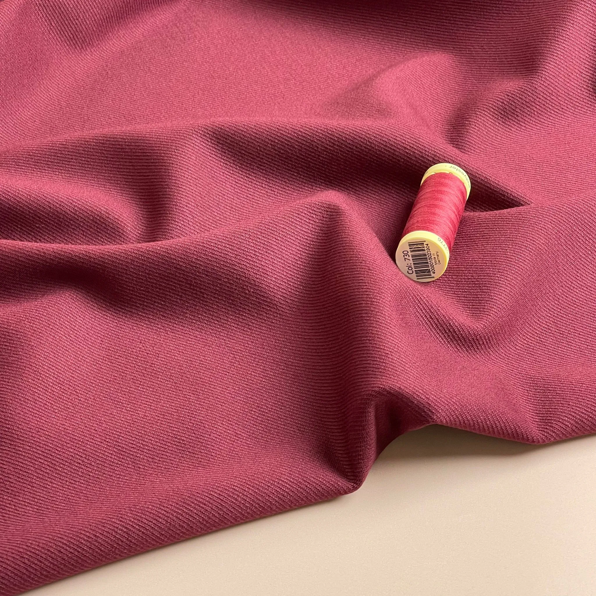 Burgundy Viscose Ponte Roma Twill Double Knit Fabric