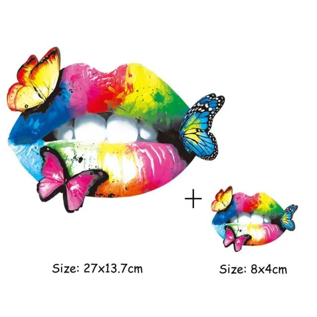 Butterfly Lips Thermal Patches Heat Stickers Thermal Press Hoodies Tops A-Level Washable Vinyl DIY Heat Transfer Girl T-Shirt