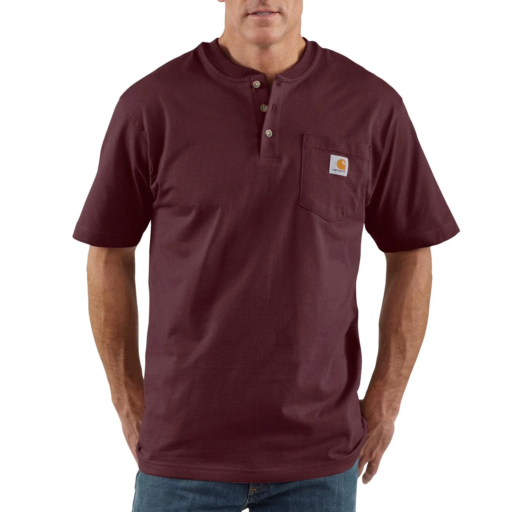 Carhartt Men's Short Sleeve Pocket Henley_Port