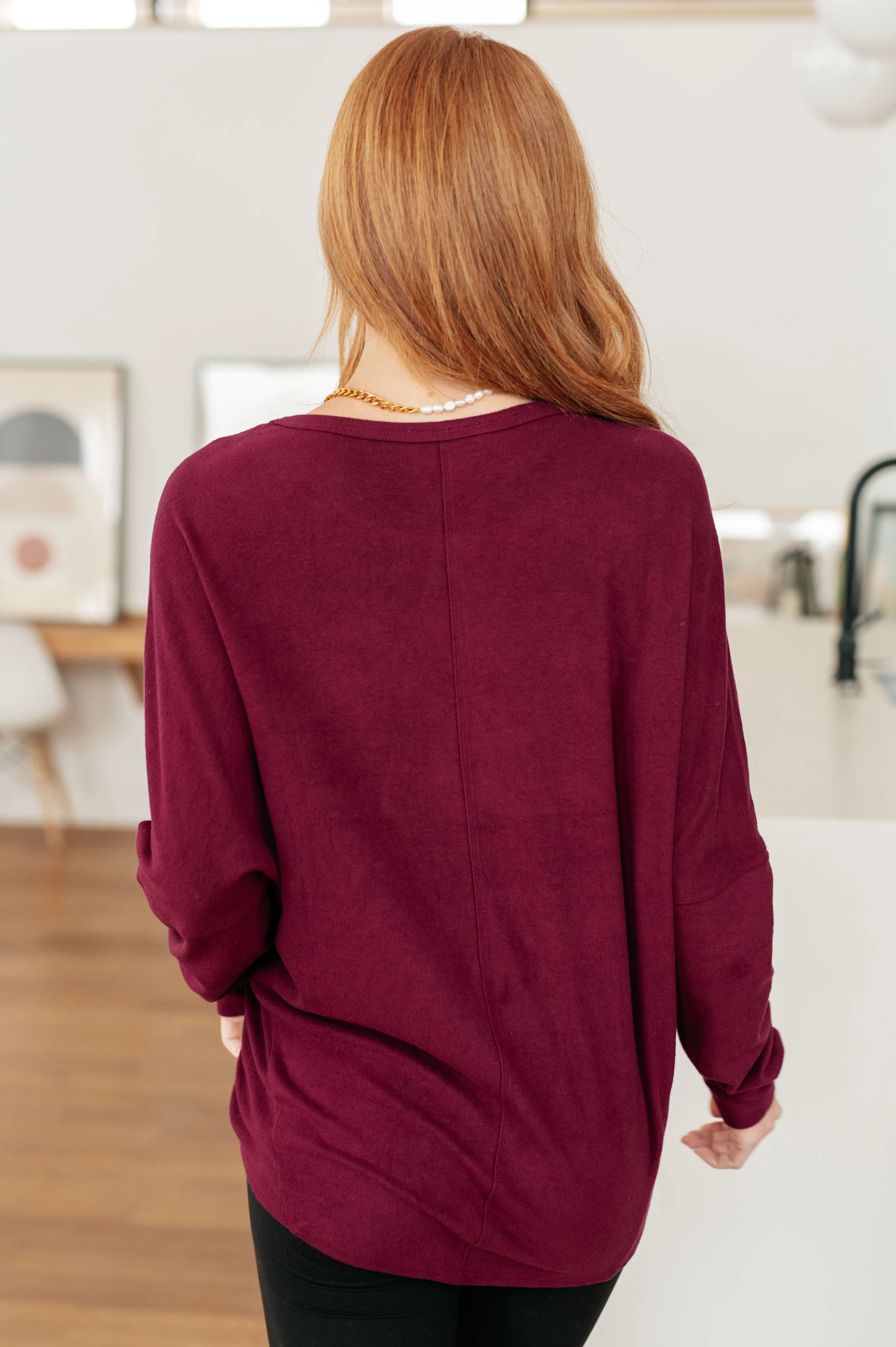 Carmen Dolman Sleeve Top in Wine