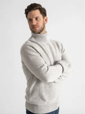 Cashmere sweater men "Frost polo" - light grey