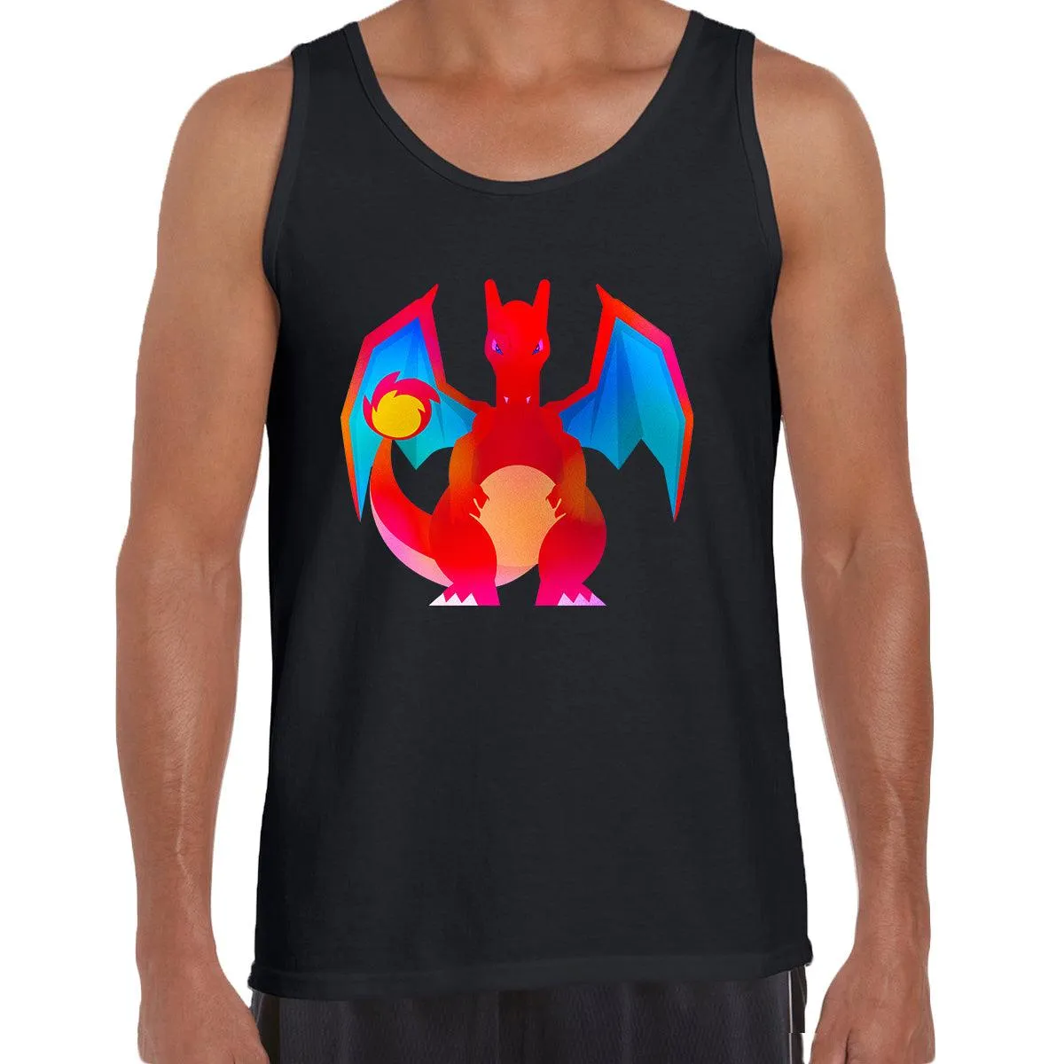 Charizard Fire Flying type Pokemon Black & White Tank-Top