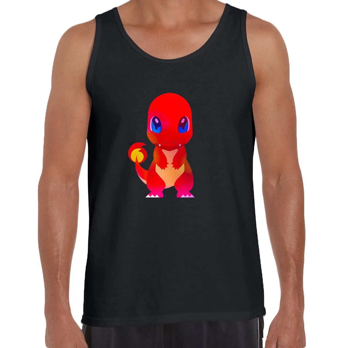 Charmander Fire Type Pokemon Black & White Tank-Top