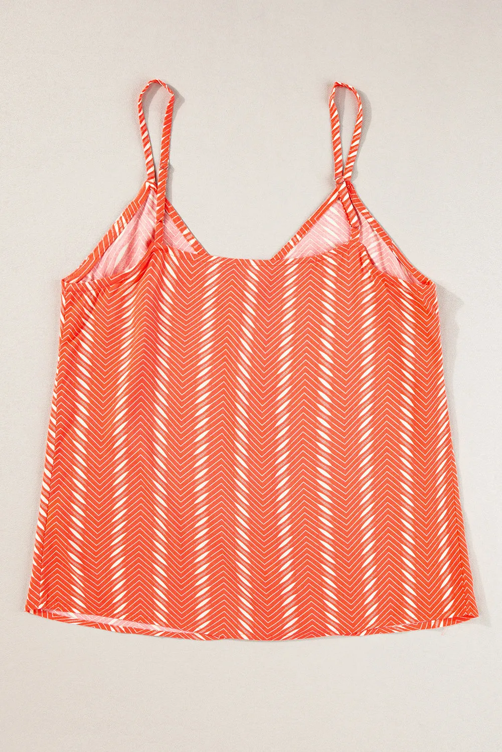 Chevron Buttoned V Neck Cami Top