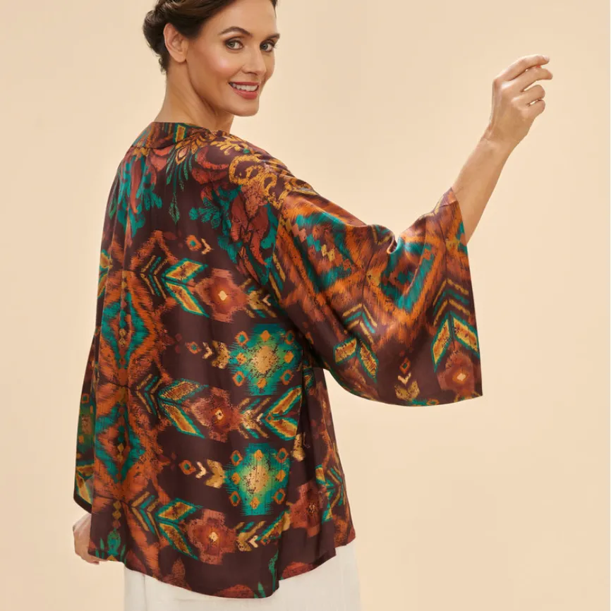 Chocolate Ikat - Kimono Jacket