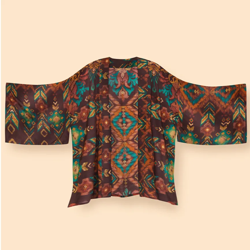 Chocolate Ikat - Kimono Jacket