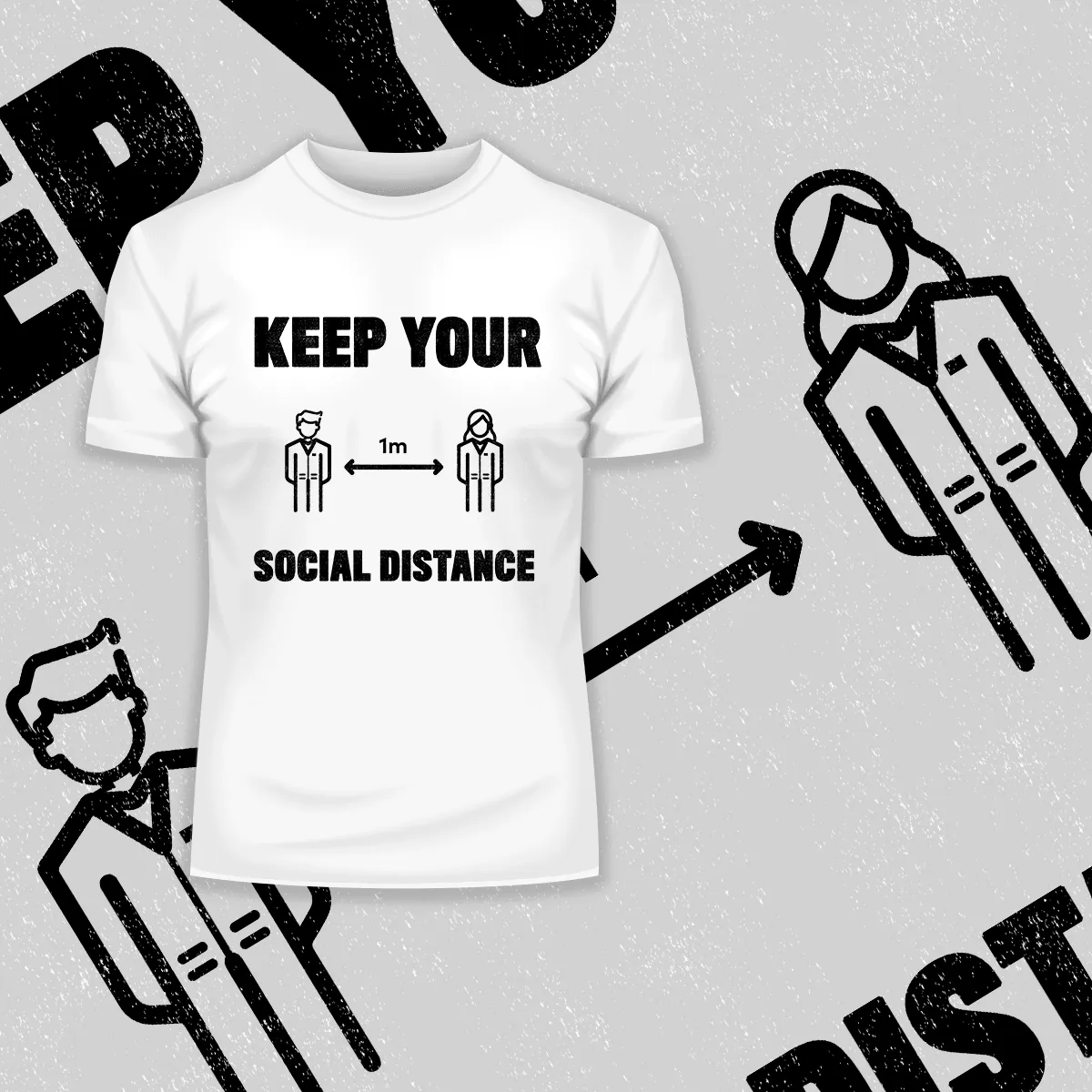 Corona 19 Keep Your 1m Social Distance Stay Home T-Shirt