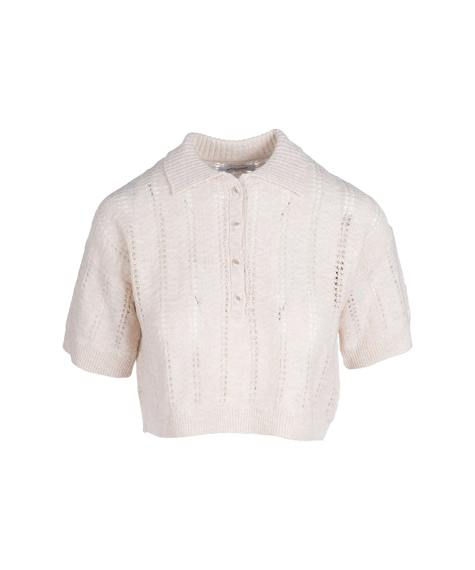 Cotton Silk Pointelle Polo