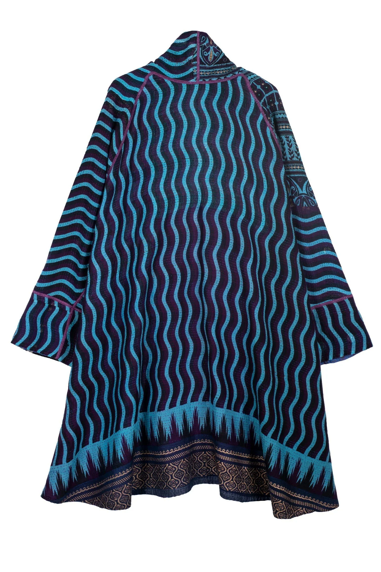 DESERT WAVES KANTHA KIMONO LONG JKT - dw2005-blu -