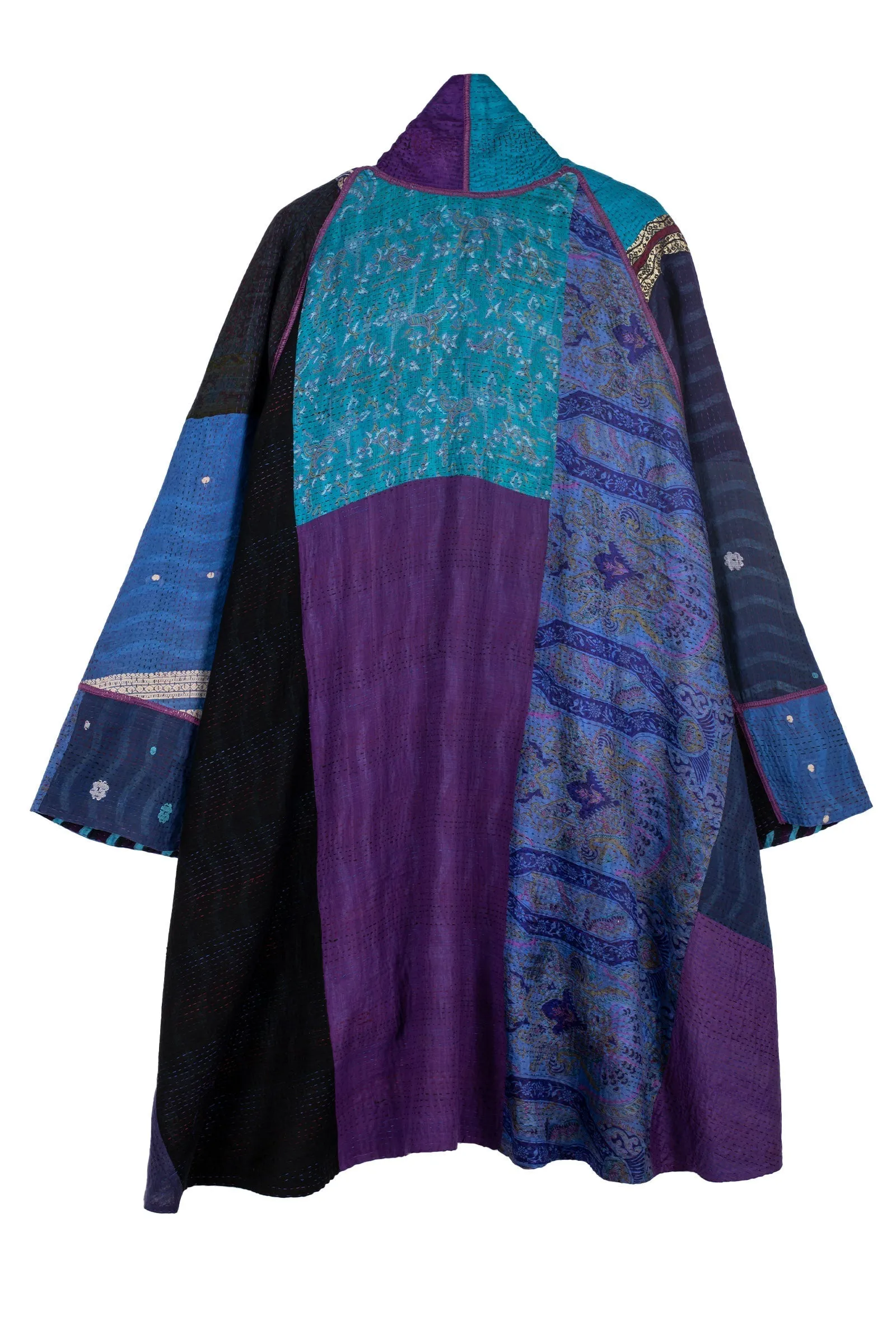 DESERT WAVES KANTHA KIMONO LONG JKT - dw2005-blu -