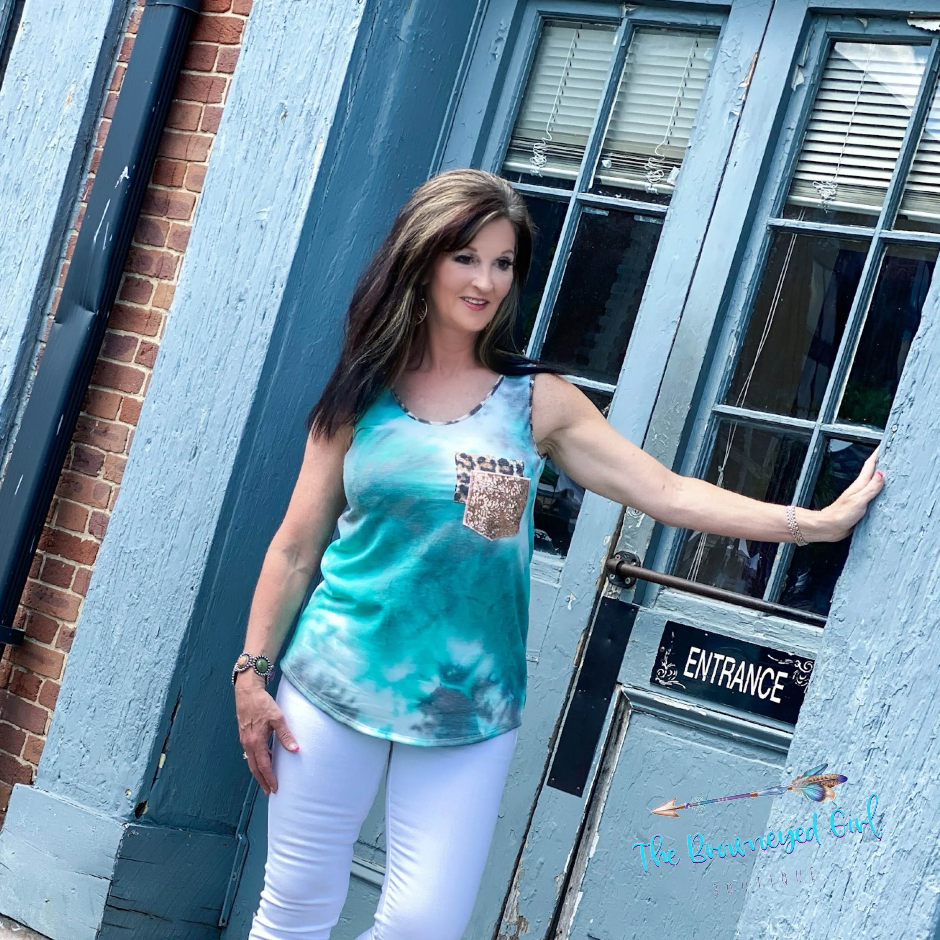 Dipping In The Wild Tie-Dye  Leopard Tank Top