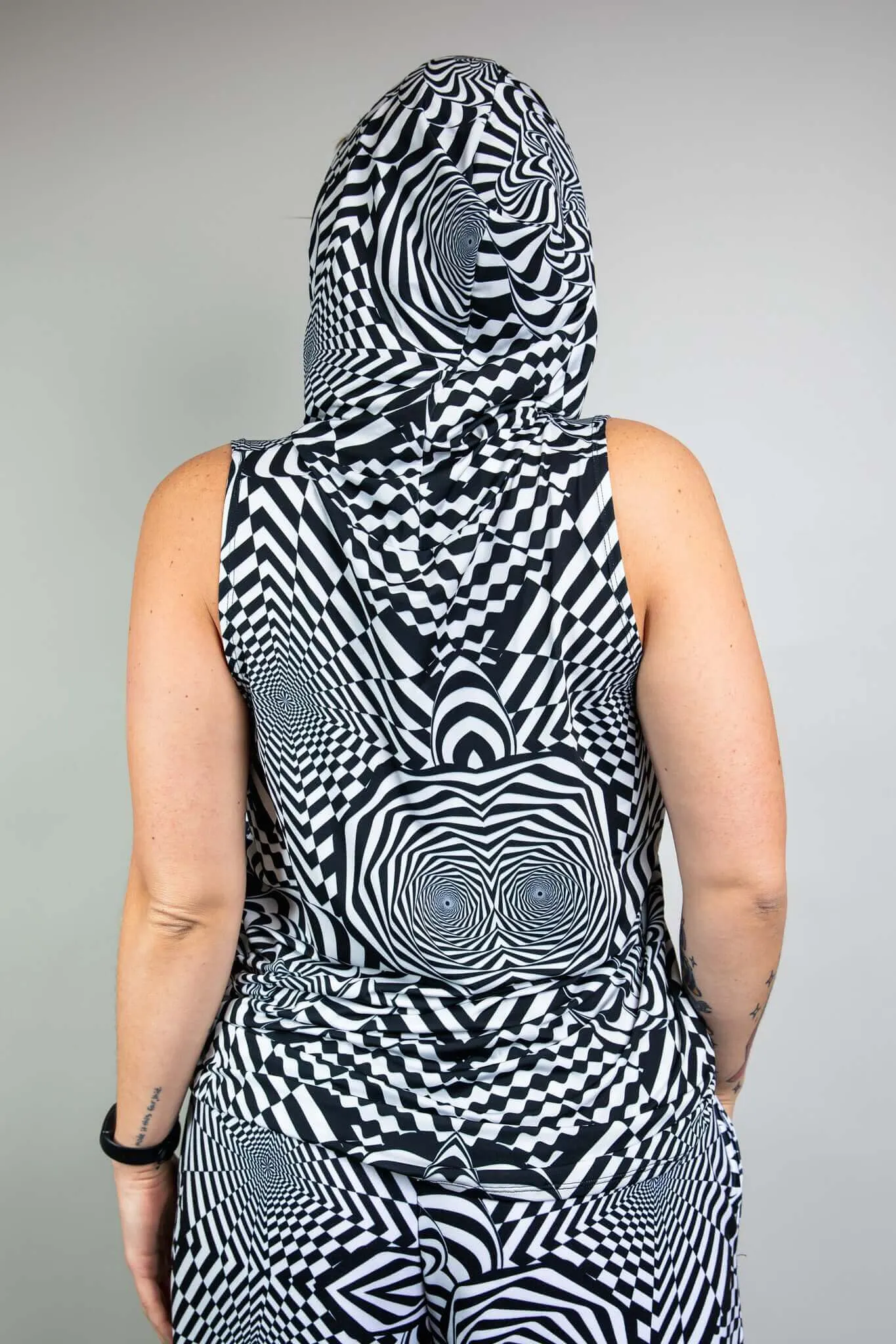 Distortion Tank Top with Hood