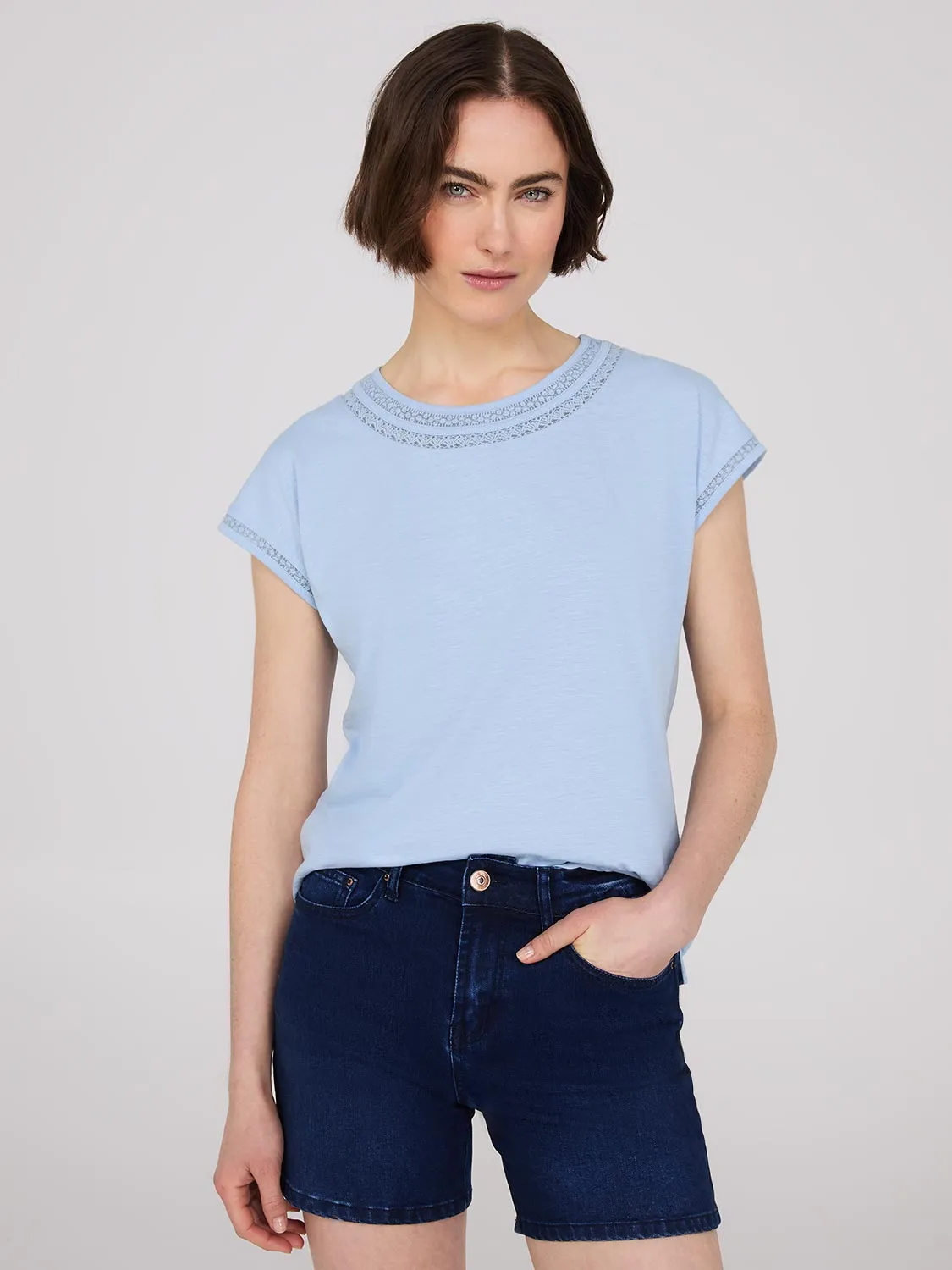 Dolman Sleeve Top With Crochet Details