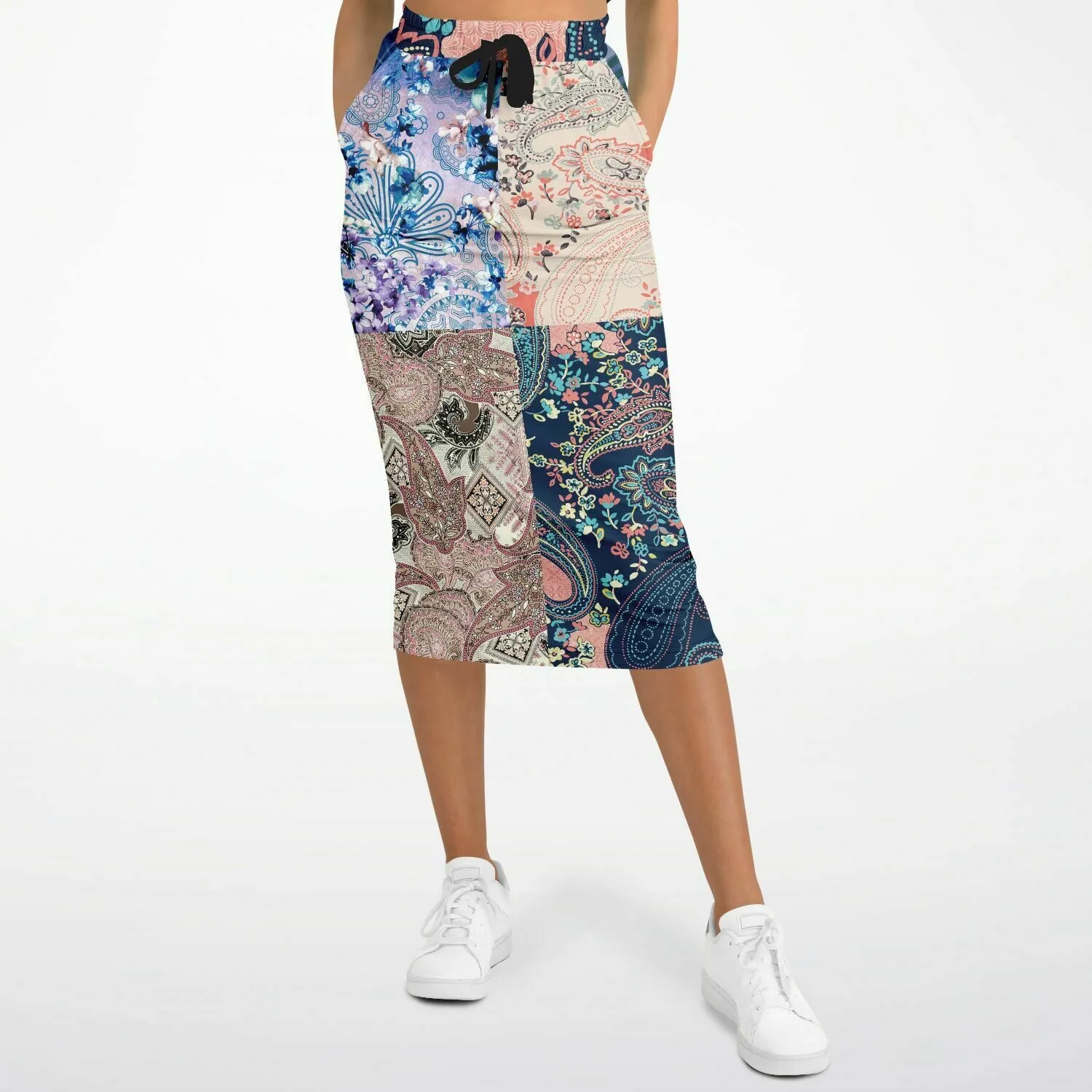 Dolores Park Paisley Eco-Poly Long Pocket Skirt