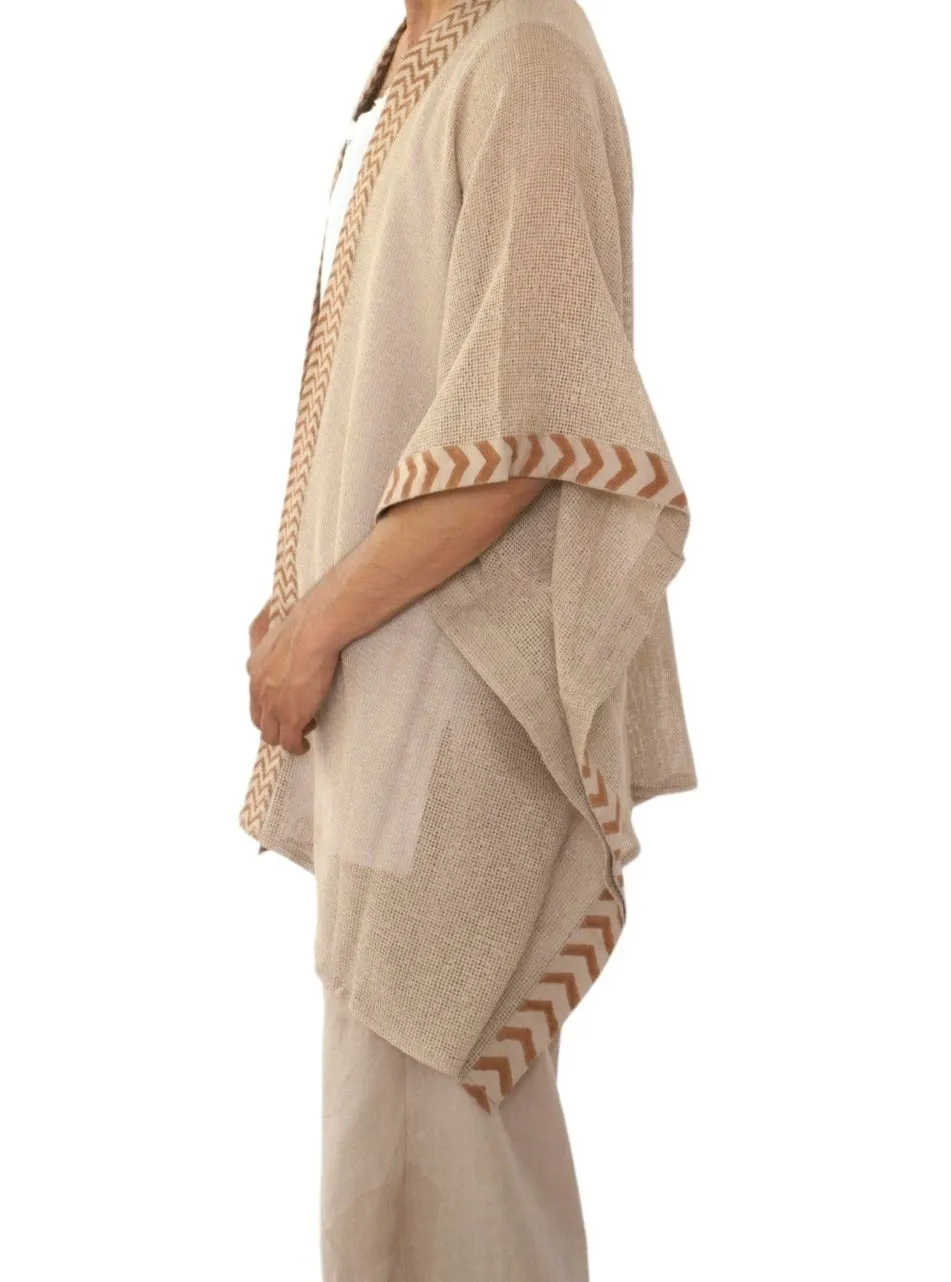 Dusty Rose Mesh Open Poncho