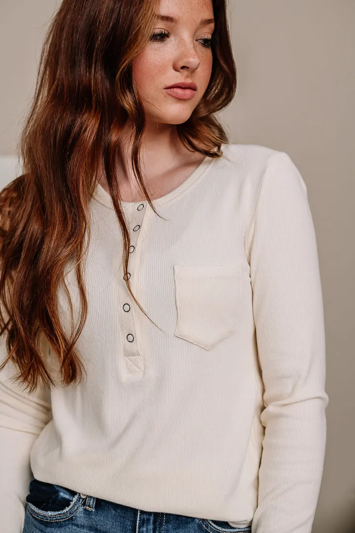 Easy To Love Brushed Knit Top | Cream