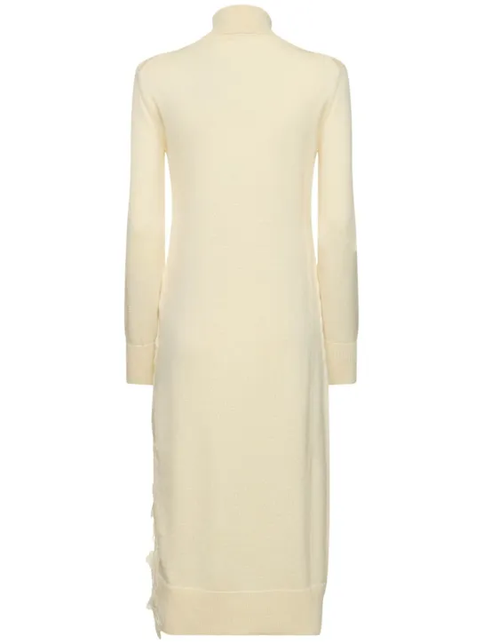 Ermanno Scervino   Embroidered wool blend knit midi dress 