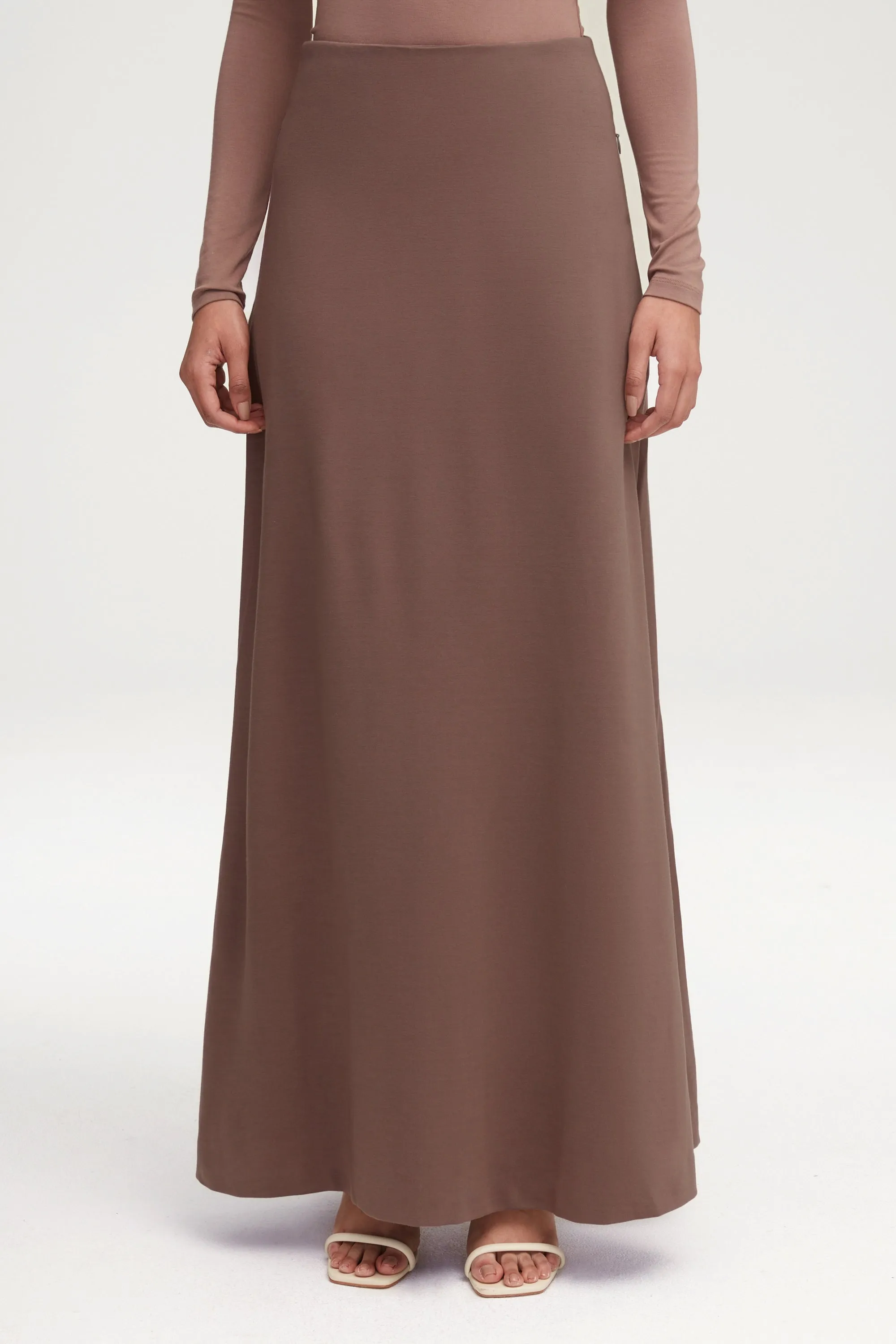 Essential Jersey A-Line Maxi Skirt - Dark Taupe