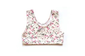 Girls Crop Top | Ivory Spring Flowers