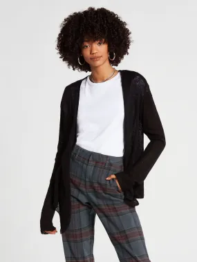 Go With Tha Flow Wrap Top - Black