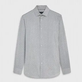 James Geometric OoohCotton Shirt in Chalk by Bugatchi