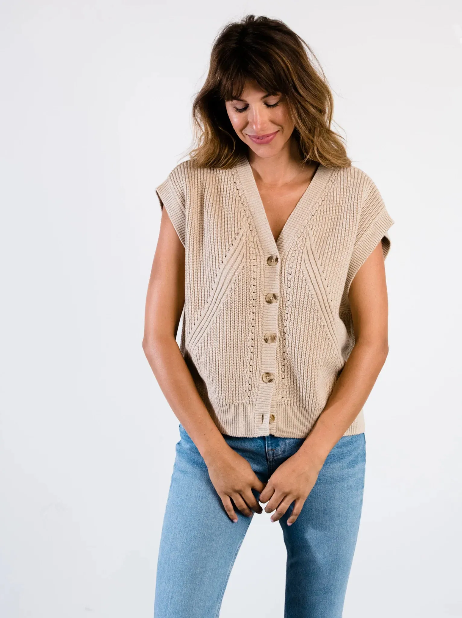 Jess Sweater Vest - Oatmeal