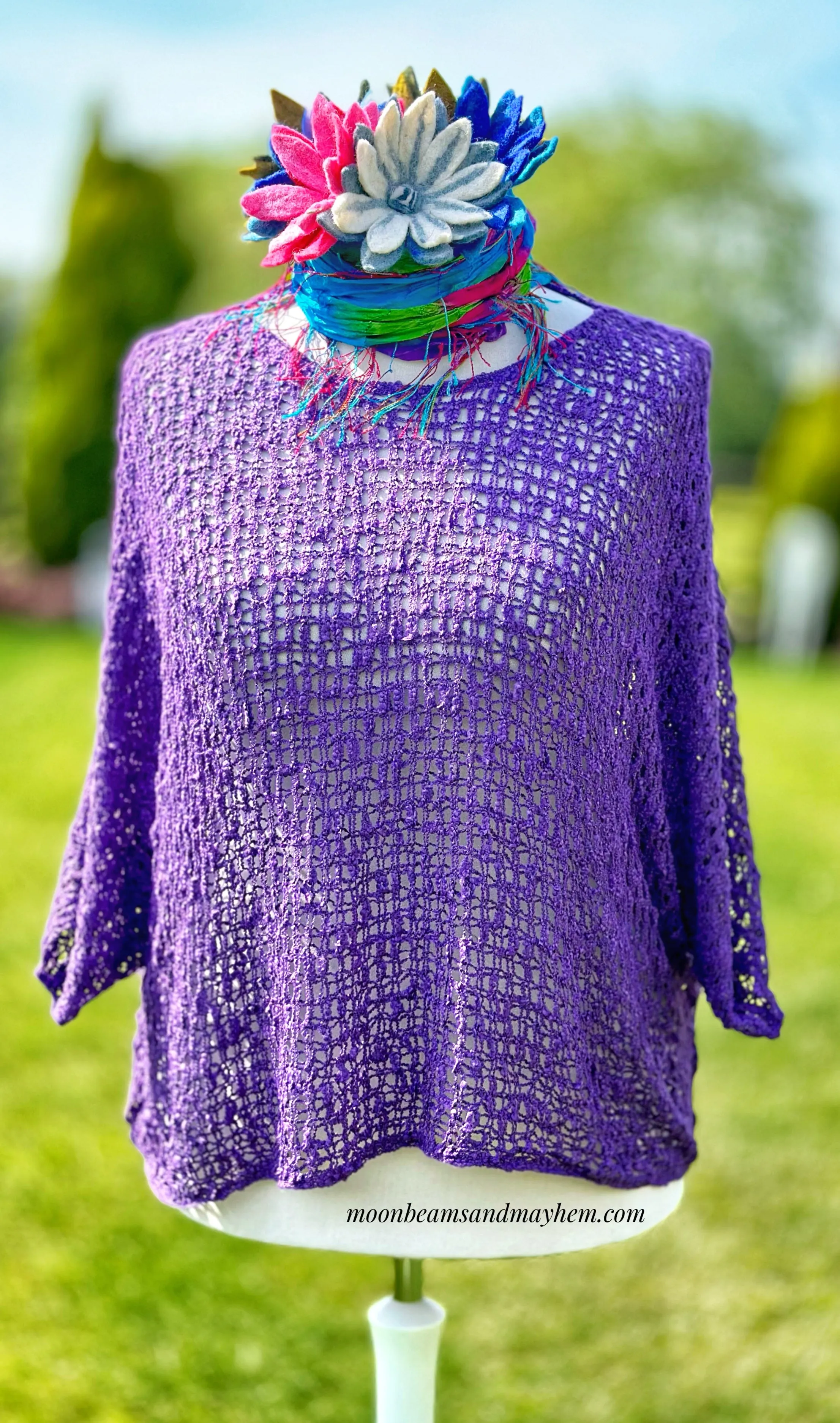 LOOSE WEAVE PURPLE PULLOVER