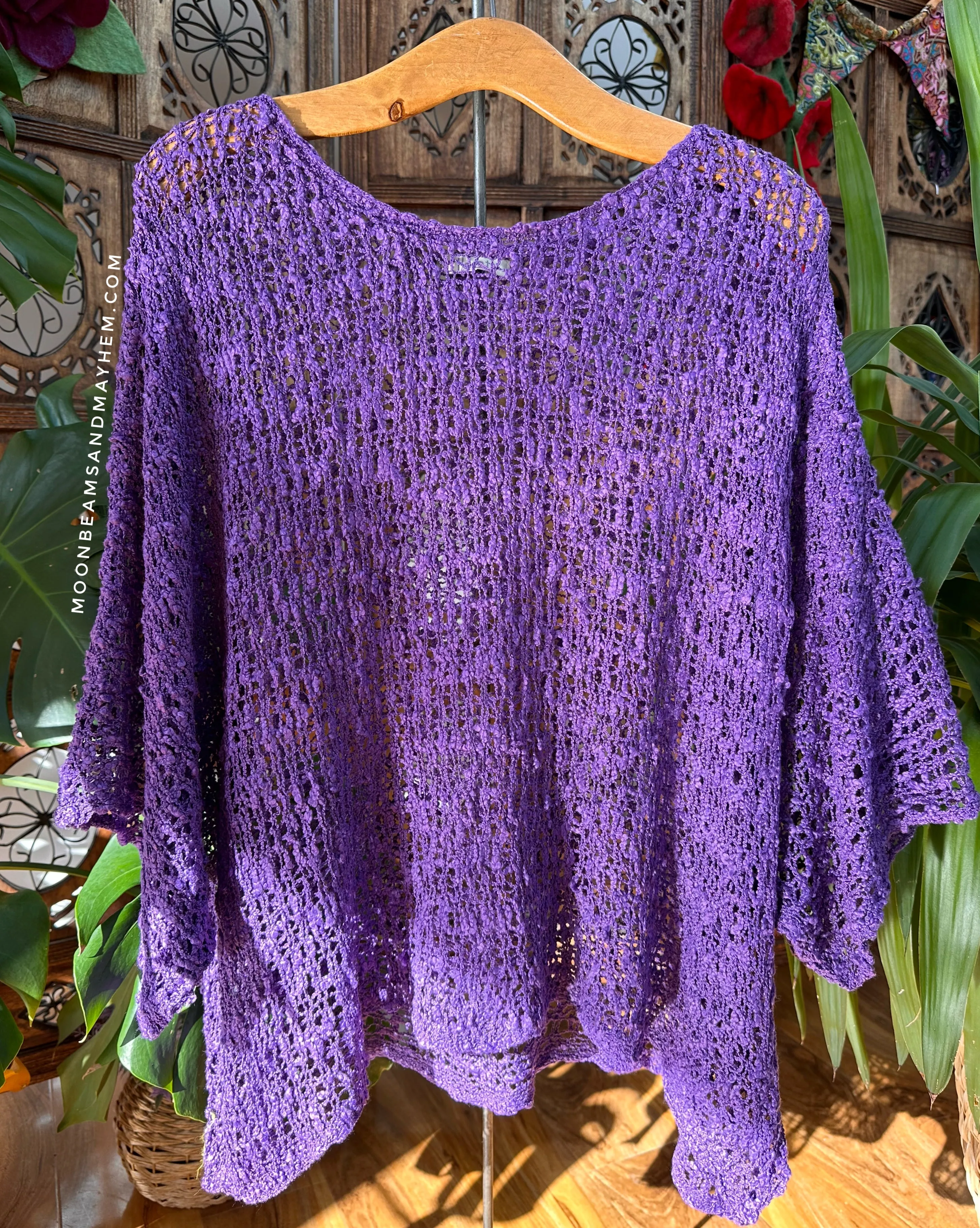 LOOSE WEAVE PURPLE PULLOVER