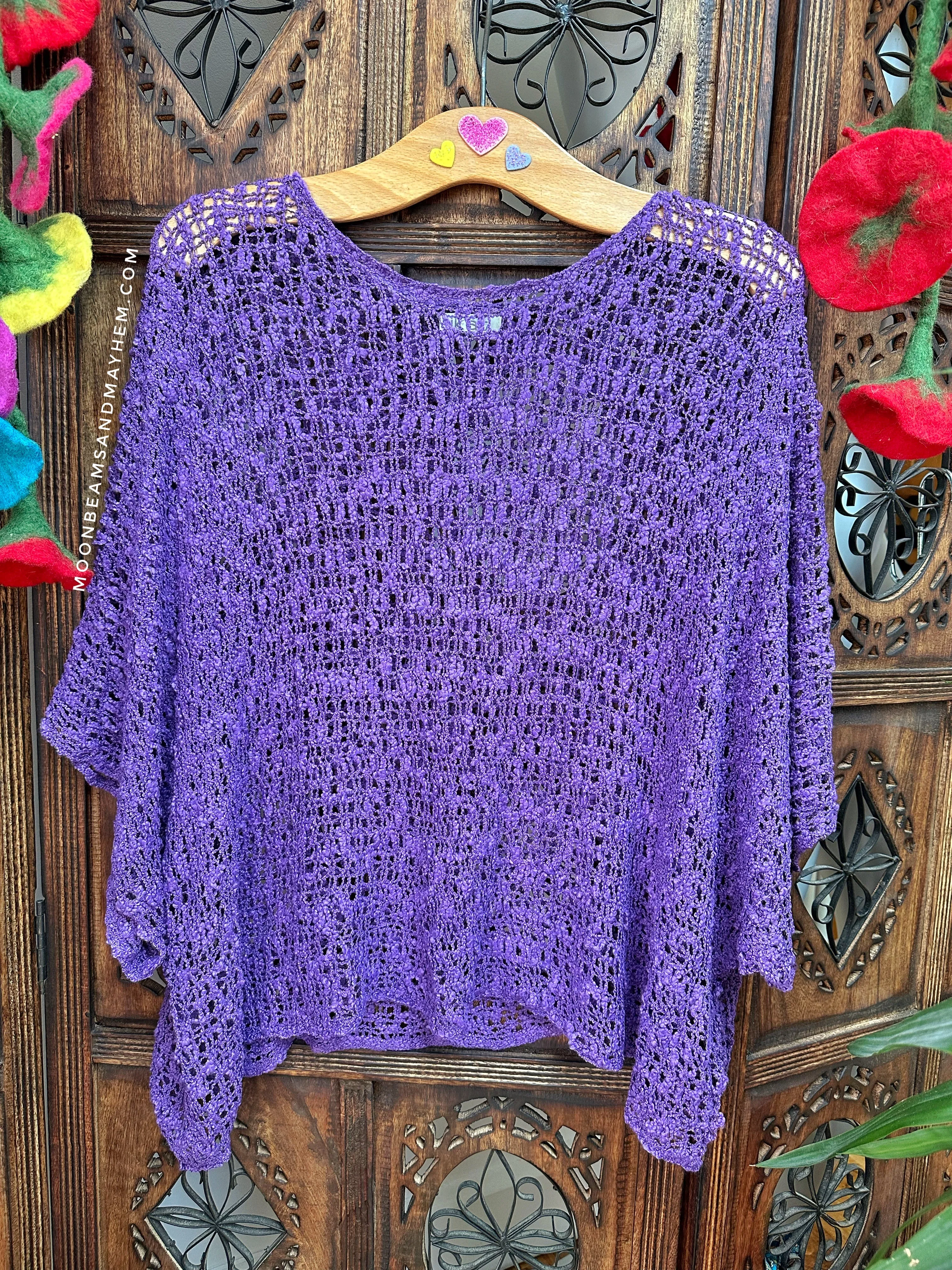 LOOSE WEAVE PURPLE PULLOVER