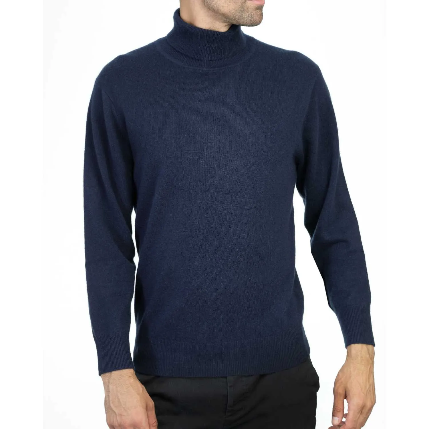 Mens Cashmere Roll Neck Jumper