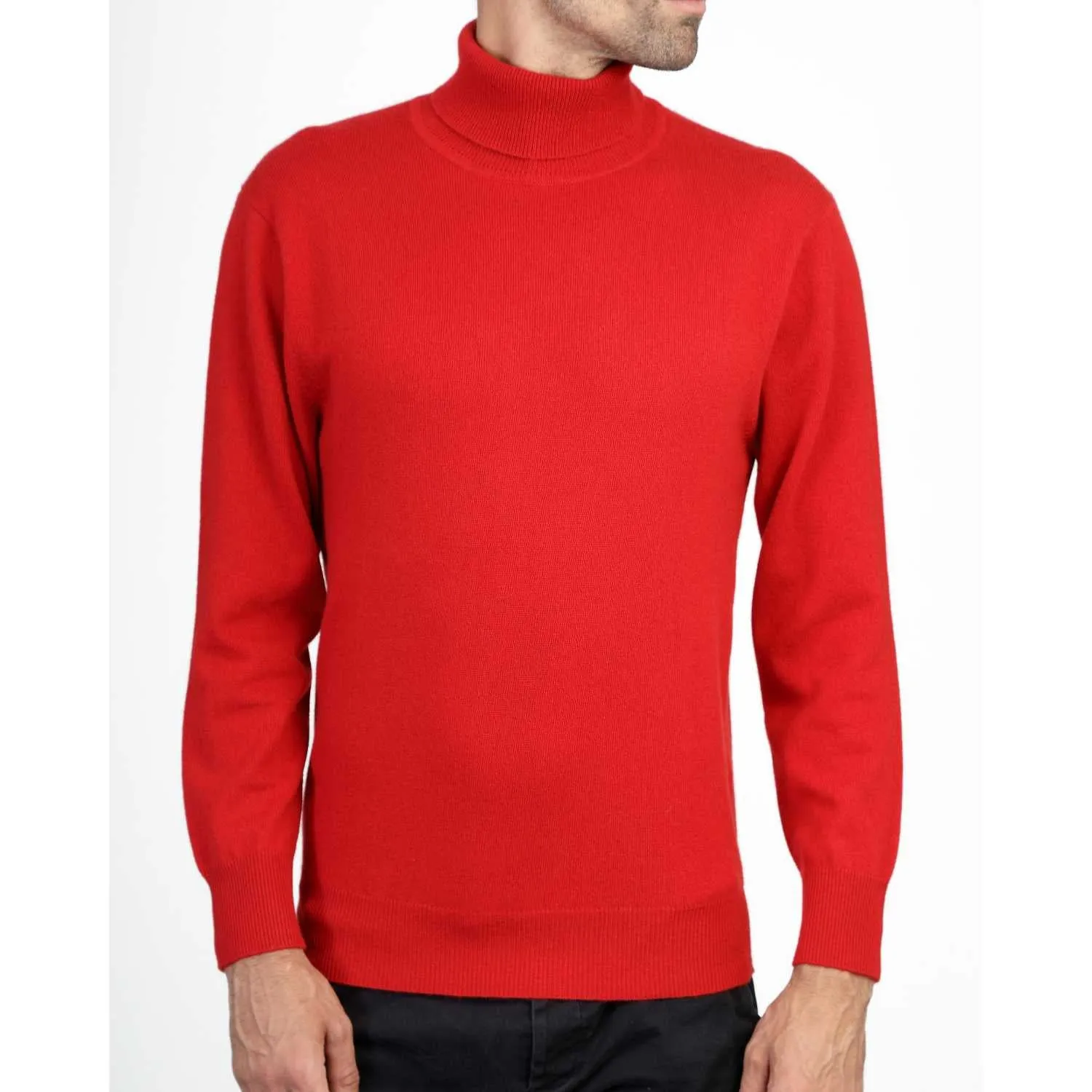 Mens Cashmere Roll Neck Jumper